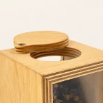 نمای نزدیک درپوش چوبی چرخشی بانکه سرویس پاسماوری PLY-01