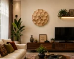 ساعت دیواری چوبی کندو در دکوراسیون داخلی