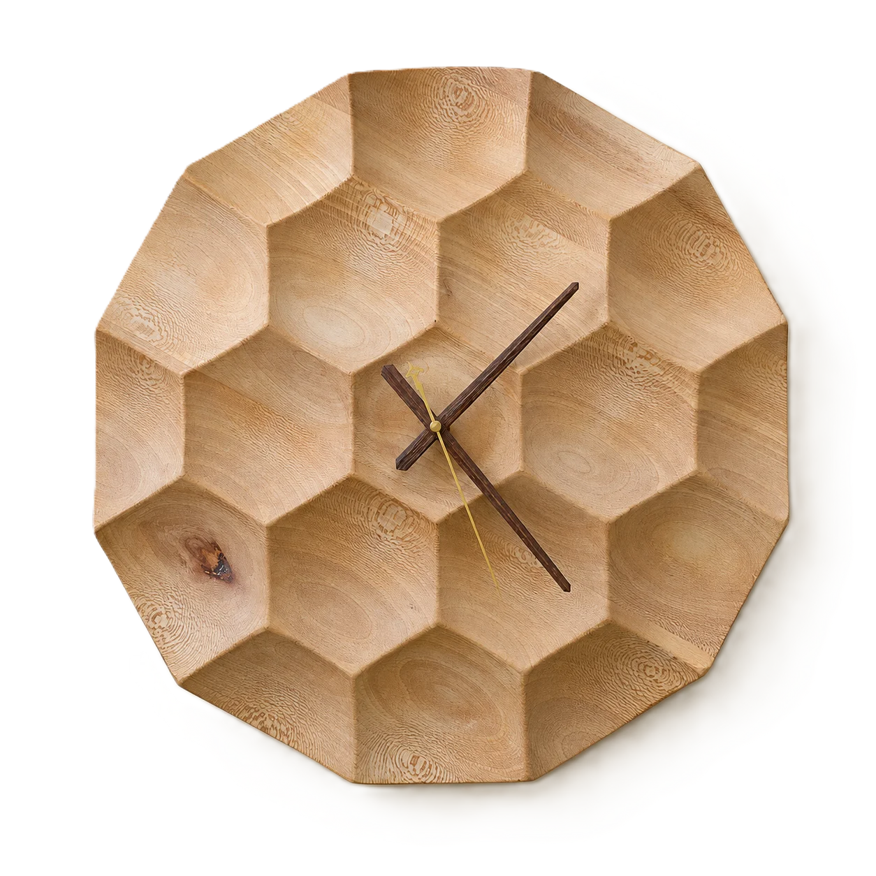 hive-wooden-wall-clock-yarachob ساعت دیواری چوبی کندو